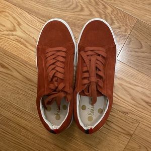 Boden New in box orange suede plimsoll sneakers, size 38 (7.5-8)